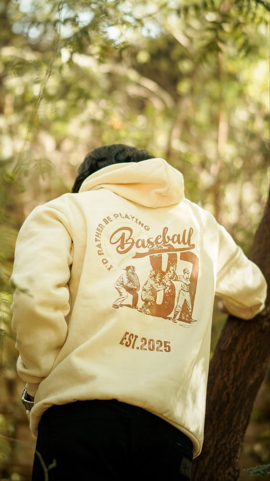 Beige Hoodie Baseball